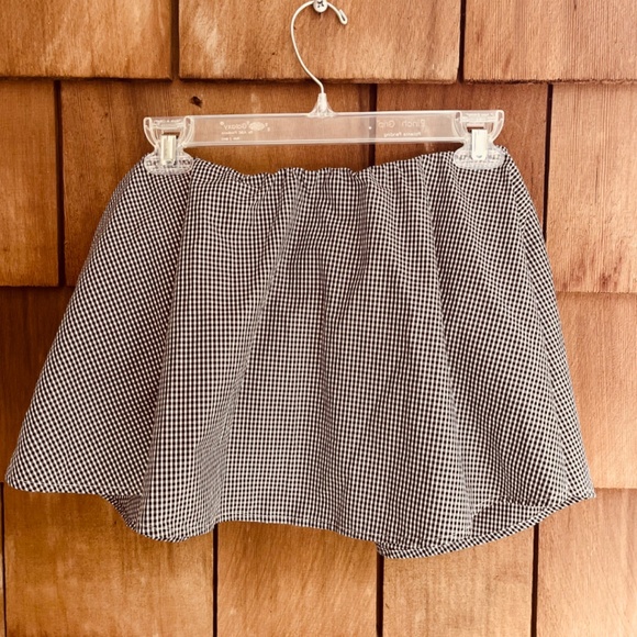 Aritzia Babaton Bandeau Ruffle Top Blouse Peplum Checkered Black White Size S - Picture 11 of 11